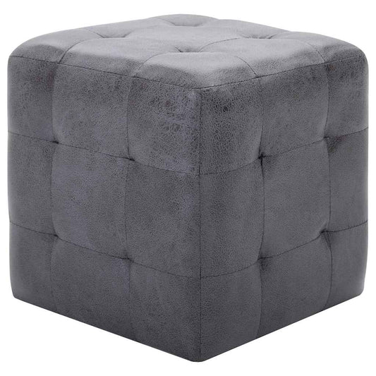 vidaXL Κομοδίνα 2 τεμ. Γκρι 30 x 30 x 30 εκ. από Συνθετικό Καστόρι
