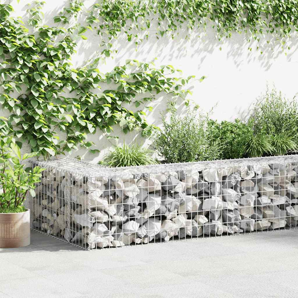 vidaXL Συρματοκιβώτιο Τοίχος 900x50x50 εκ. Γαλβαν.Χάλυβας + Καλύμματα