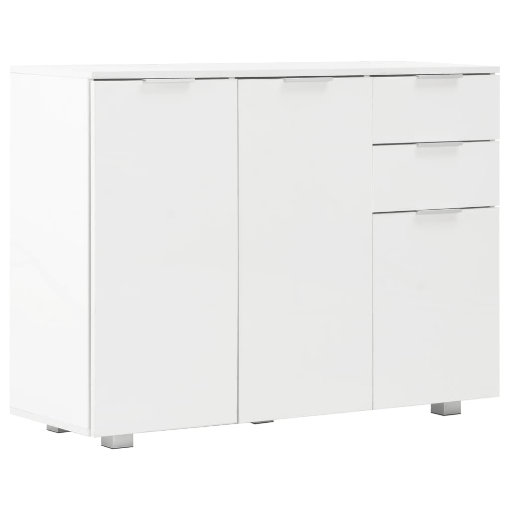 vidaXL Μπουφές Γυαλιστερός Λευκός 107x35x80,5 εκ.