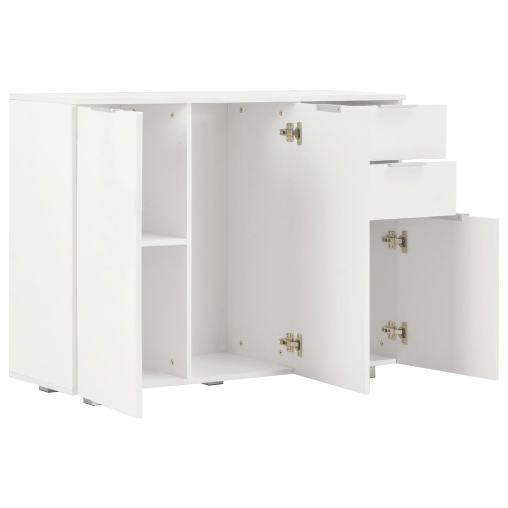 vidaXL Μπουφές Γυαλιστερός Λευκός 107x35x80,5 εκ.
