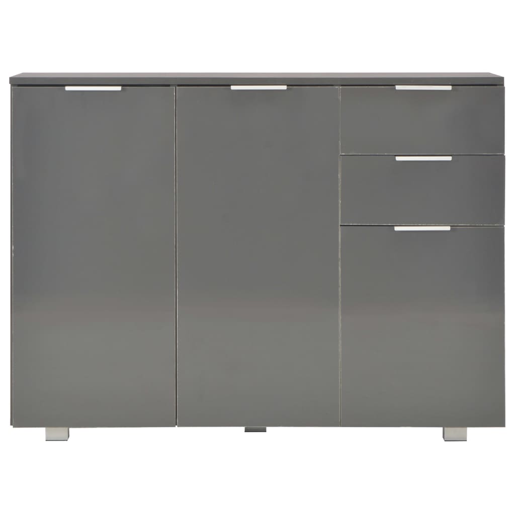 vidaXL Μπουφές Γυαλιστερός Γκρι 107x35x80,5 εκ.