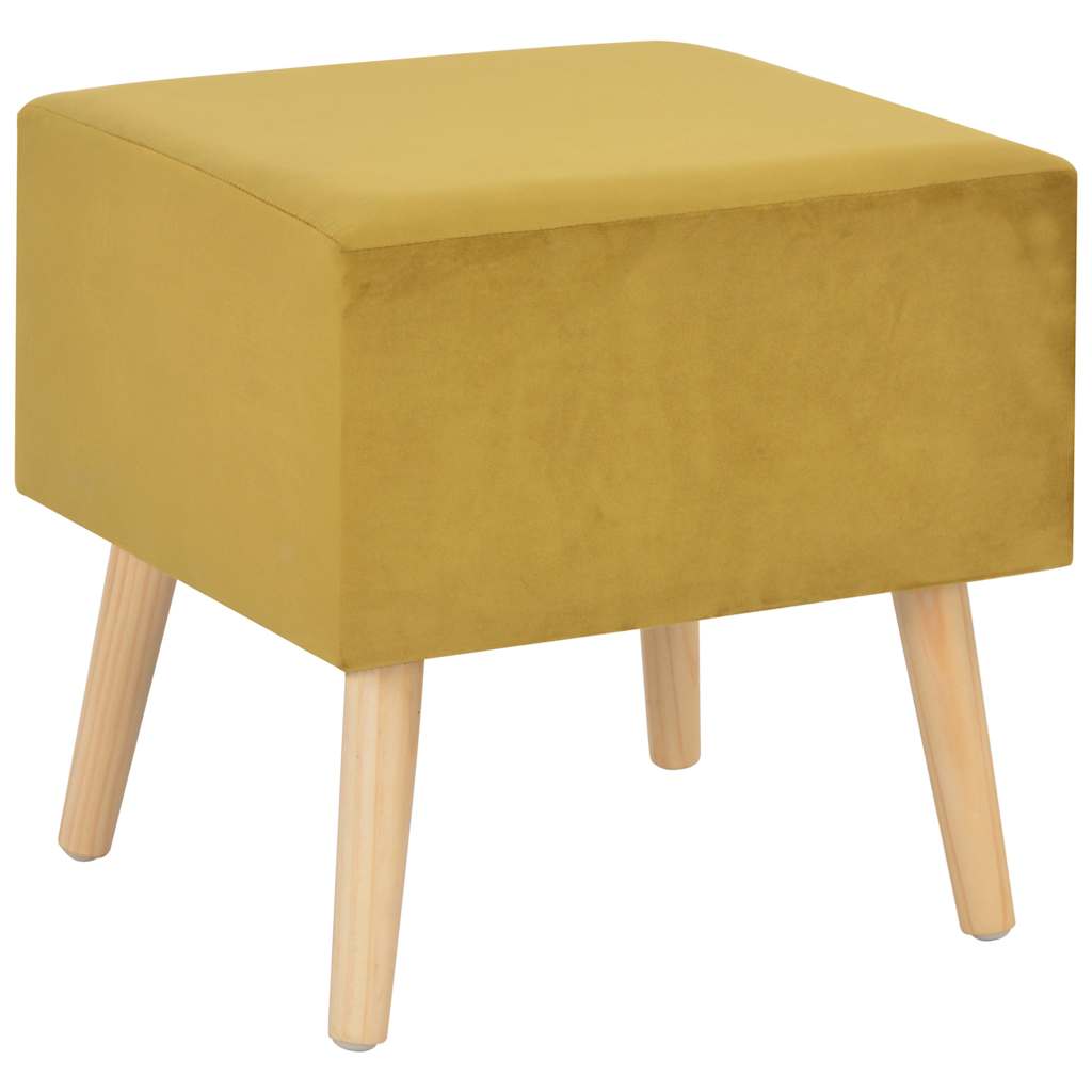 vidaXL Κομοδίνα 2 τεμ. Μουσταρδί 40 x 35 x 40 εκ. Βελούδινα