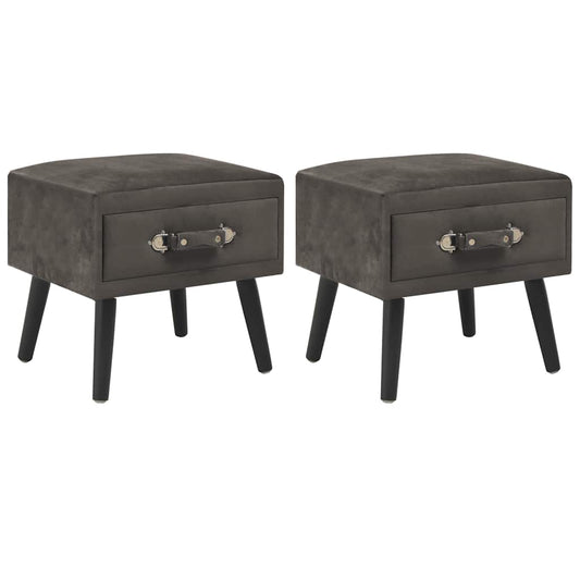 vidaXL Κομοδίνα 2 τεμ. Γκρι 40 x 35 x 40 εκ. Βελούδινα