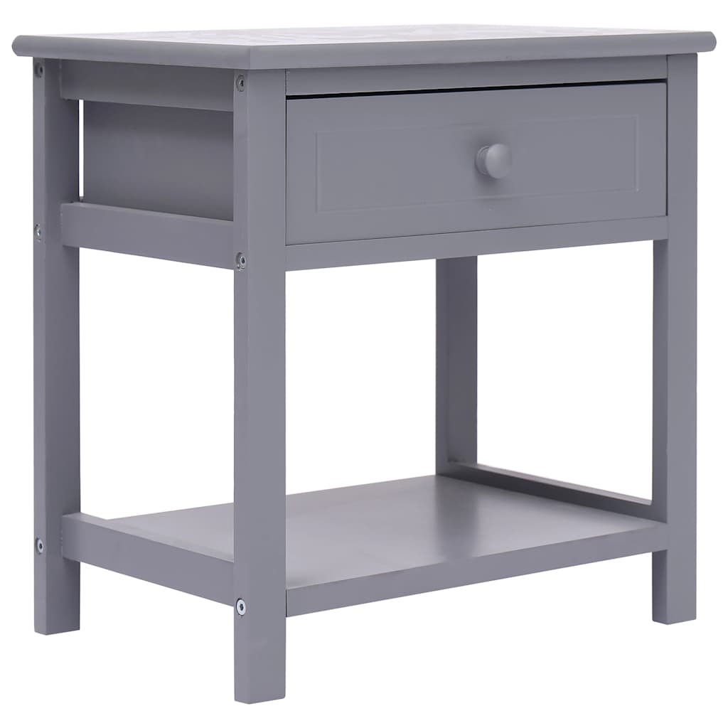 vidaXL Κομοδίνο Γκρι 40 x 29 x 42 εκ. από Ξύλο Παυλώνιας
