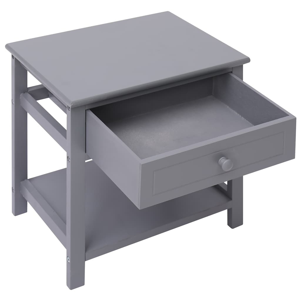 vidaXL Κομοδίνο Γκρι 40 x 29 x 42 εκ. από Ξύλο Παυλώνιας