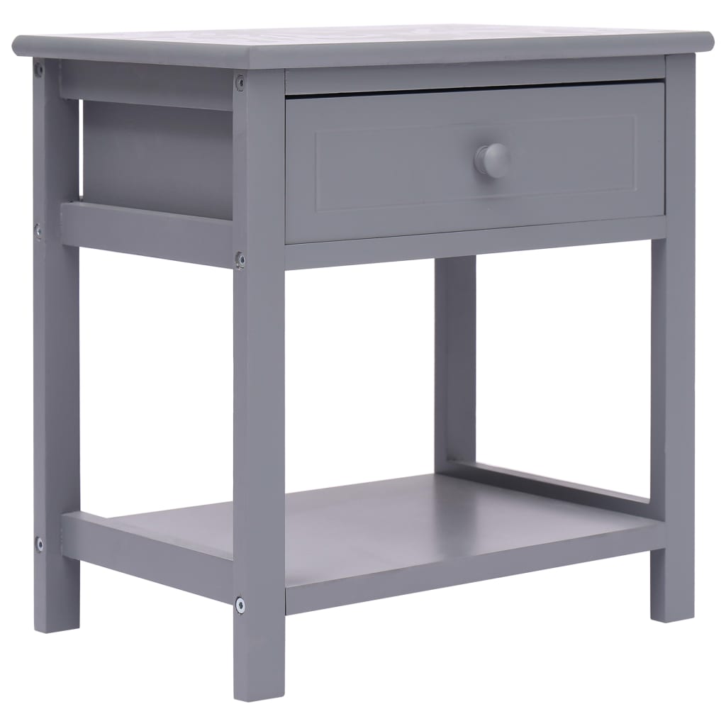 vidaXL Κομοδίνα 2 τεμ. Γκρι 40 x 29 x 42 εκ. από Ξύλο Παυλώνιας