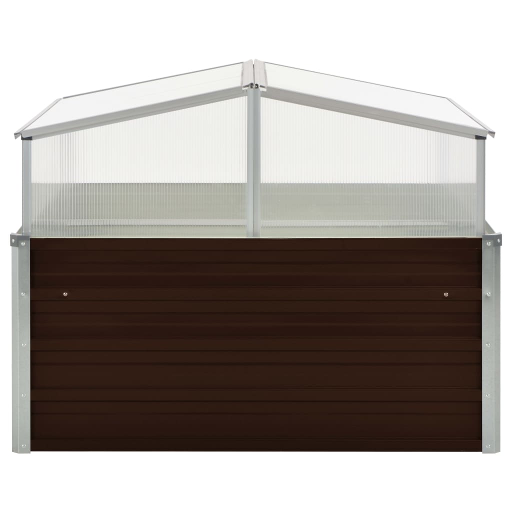 vidaXL Θερμοκήπιο Σπορείο Καφέ 100x100x85 εκ. από Γαλβανισμένο Χάλυβα