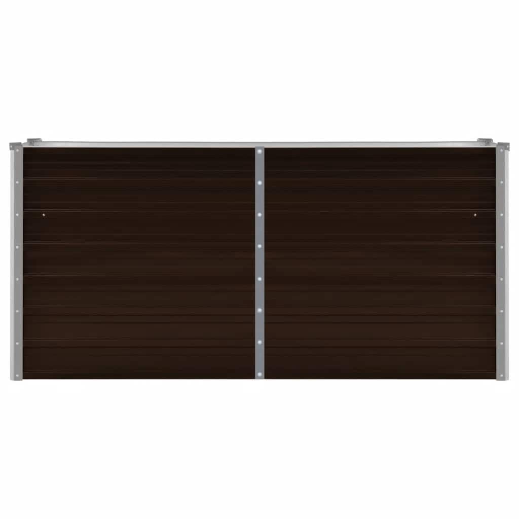 vidaXL Ζαρντινιέρα Υπερυψωμένη Καφέ 160x40x77 εκ. Γαλβανισμ. Χάλυβας
