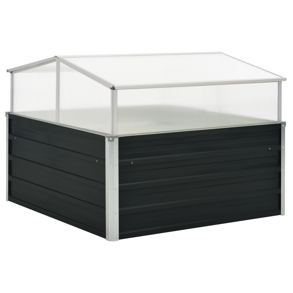 vidaXL Θερμοκήπιο Σπορείο Ανθρακί 100x100x77 εκ. Γαλβανισμένος Χάλυβας