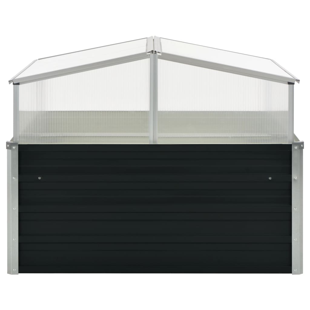 vidaXL Θερμοκήπιο Σπορείο Ανθρακί 100x100x77 εκ. Γαλβανισμένος Χάλυβας