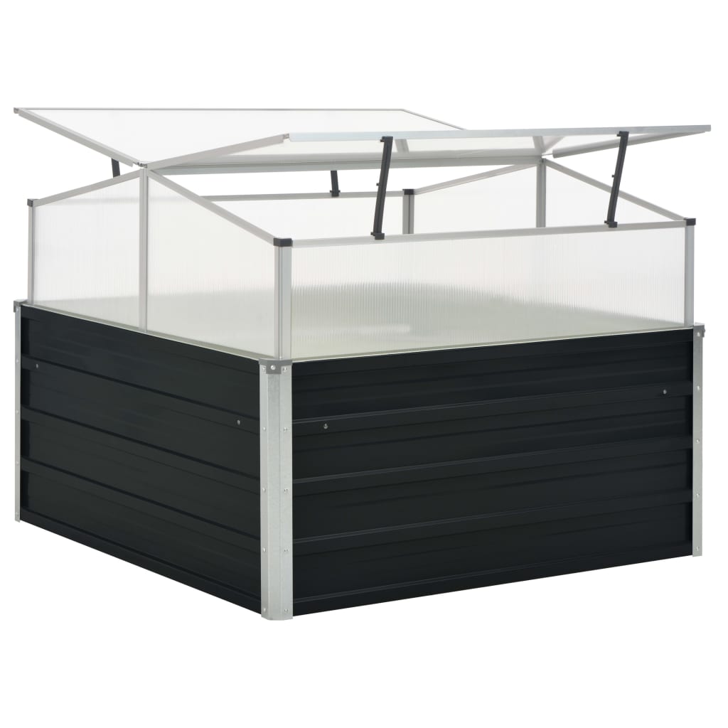 vidaXL Θερμοκήπιο Σπορείο Ανθρακί 100x100x77 εκ. Γαλβανισμένος Χάλυβας