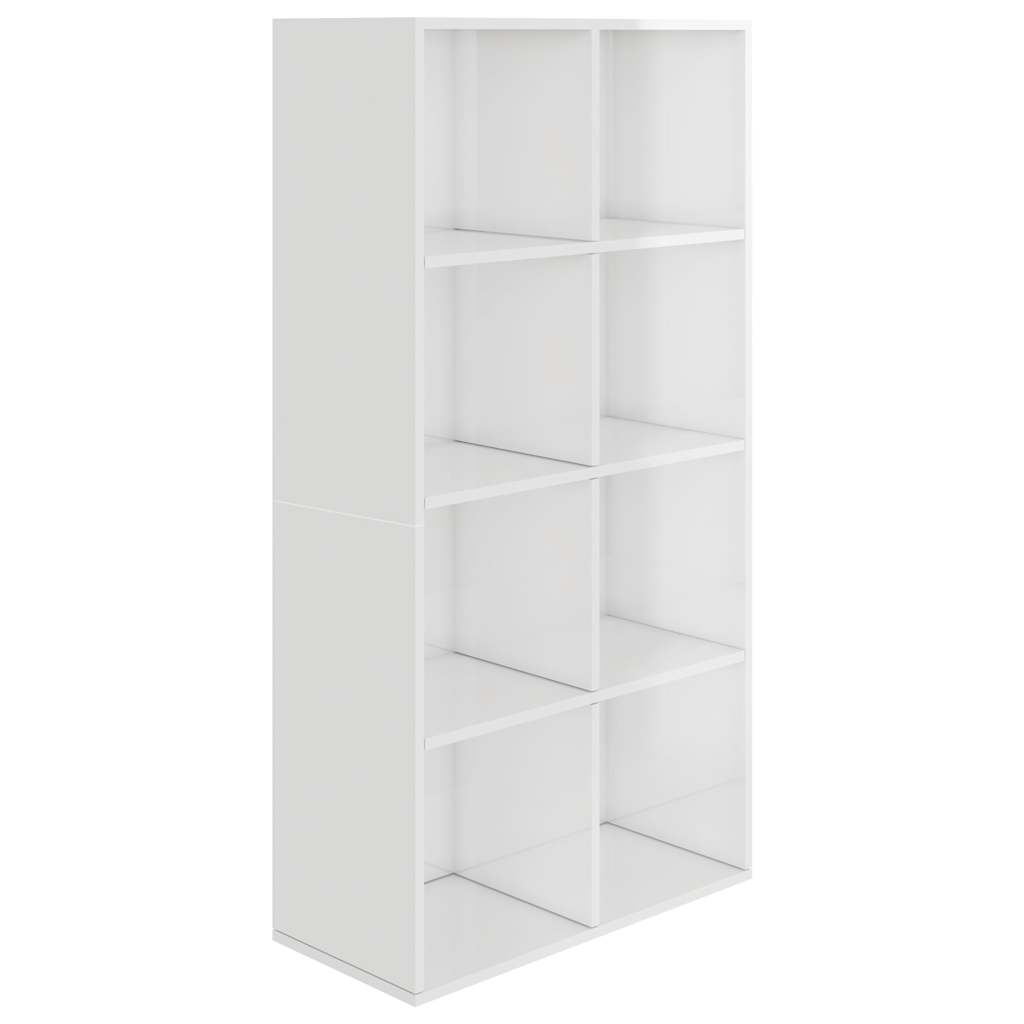 vidaXL Ραφιέρα/Βιβλιοθήκη Γυαλιστερό Λευκό 66x30x130 εκ. Επεξ. Ξύλο