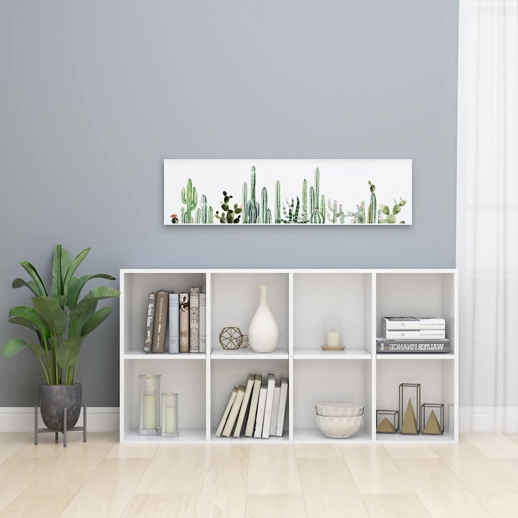 vidaXL Ραφιέρα/Βιβλιοθήκη Γυαλιστερό Λευκό 66x30x130 εκ. Επεξ. Ξύλο