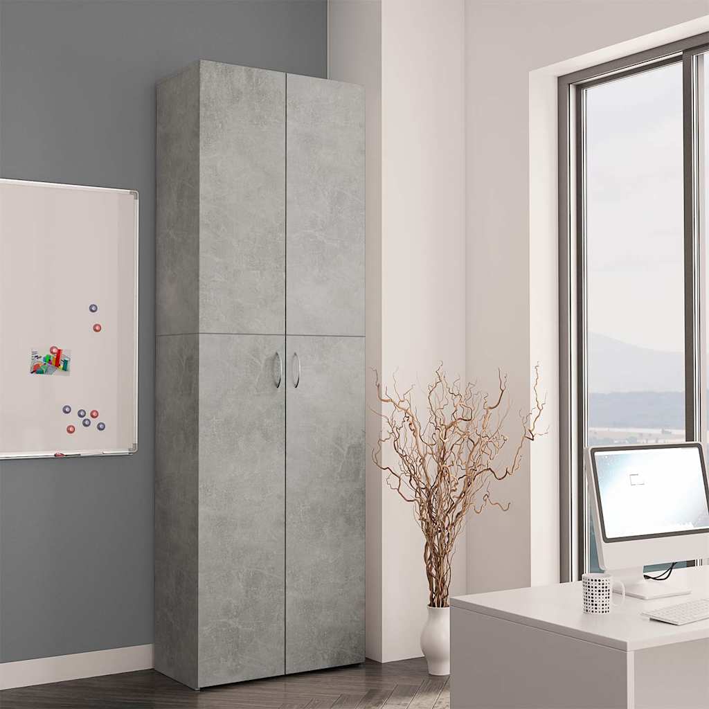 vidaXL Ντουλάπα Γραφείου Γκρι Σκυροδέματος 60x32x190 εκ. Επεξ. Ξύλο