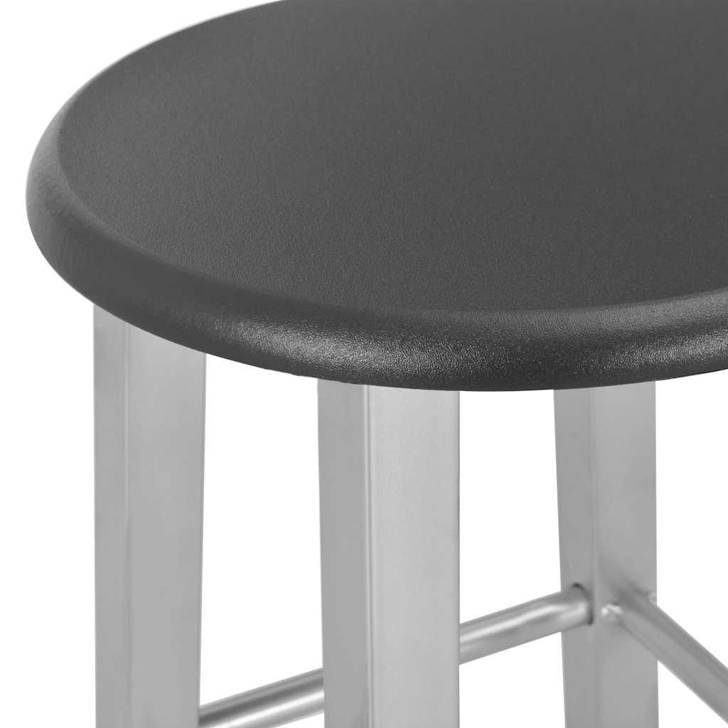 vidaXL Σκαμπό Μπαρ 2 τεμ. Ασημί από MDF