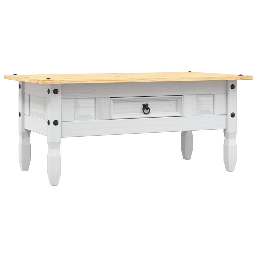 vidaXL Τραπέζι Σαλονιού Μεξικ. Στιλ Corona Λευκό 100x55x44 εκ. Πεύκο