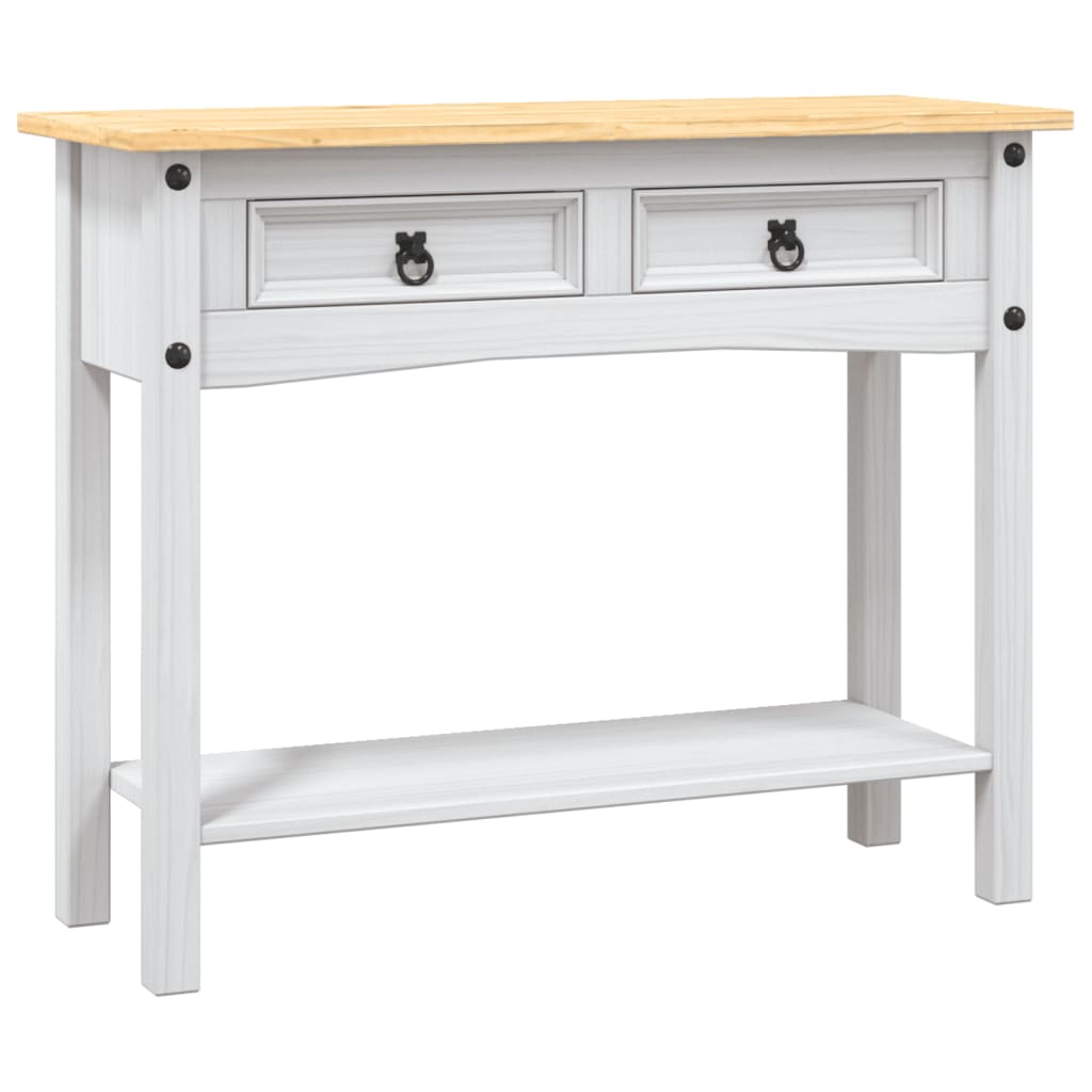 vidaXL Τραπέζι Κονσόλα Μεξικ. Corona Λευκό 90x34,5x73 εκ. Ξύλο Πεύκου