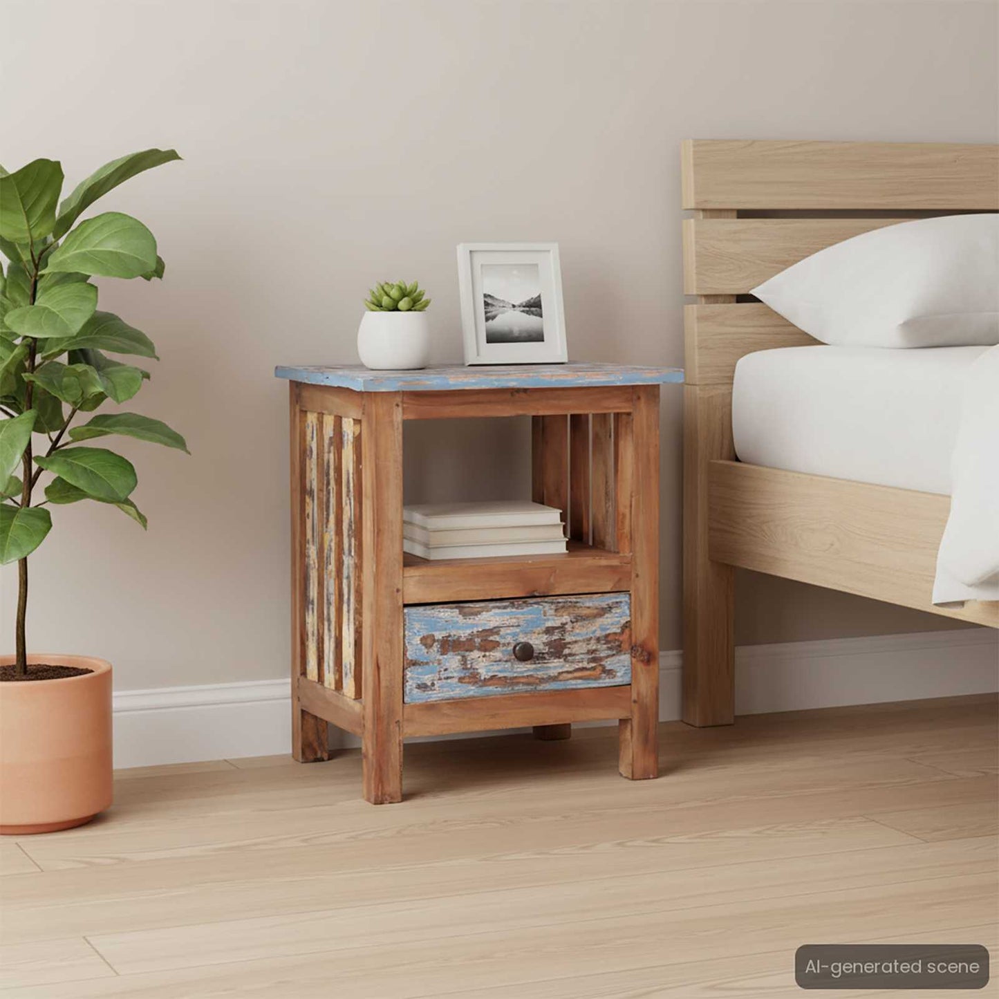 vidaXL Κομοδίνο 41 x 30 x 50 εκ. από Μασίφ Ξύλο Μαόνι