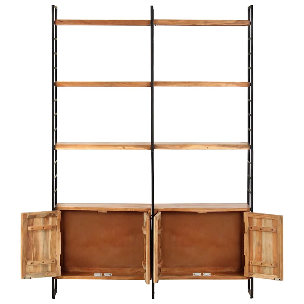 vidaXL Βιβλιοθήκη με 4 Επίπεδα 124 x 30 x 180 εκ. Μασίφ Ξύλο Ακακίας