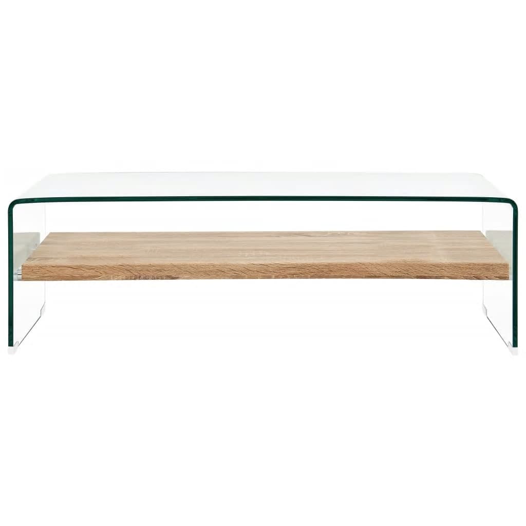 vidaXL Τραπεζάκι Σαλονιού Διάφανο 98 x 45 x 31 εκ. από Ψημένο Γυαλί