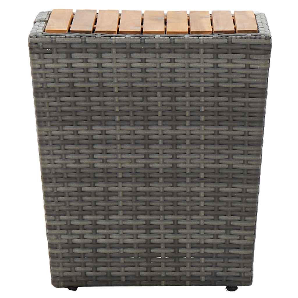 vidaXL Τραπέζι Βοηθητικό Γκρι 41,5x41,5x43 εκ Συνθ.Ρατάν/Ξύλο Ακακίας