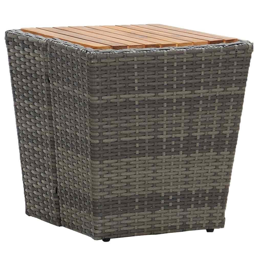 vidaXL Τραπέζι Βοηθητικό Γκρι 41,5x41,5x43 εκ Συνθ.Ρατάν/Ξύλο Ακακίας