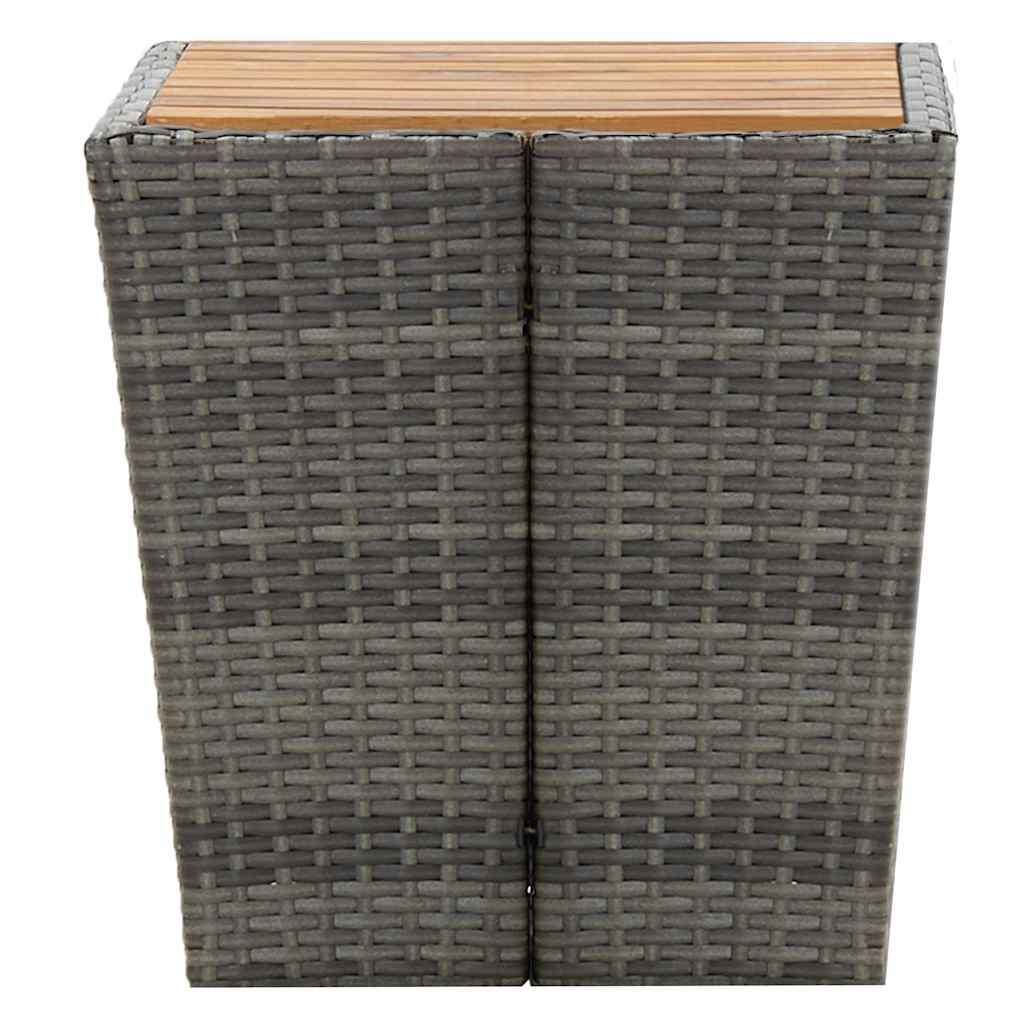 vidaXL Τραπέζι Βοηθητικό Γκρι 41,5x41,5x43 εκ Συνθ.Ρατάν/Ξύλο Ακακίας