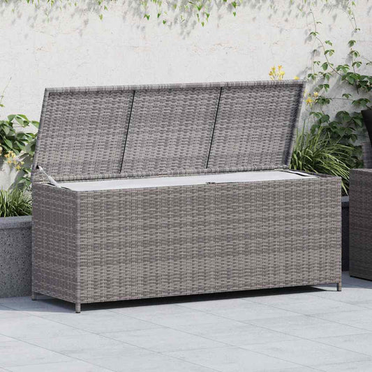 vidaXL Κουτί Αποθήκευσης Κήπου Γκρι 150x50x60 εκ. από Συνθετικό Ρατάν