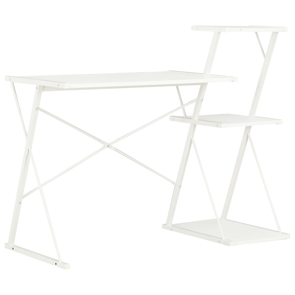 vidaXL Γραφείο με Ράφια Λευκό 116 x 50 x 93 εκ.
