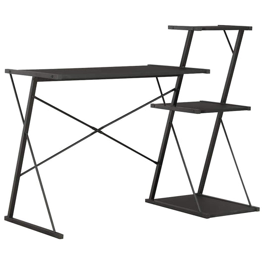 vidaXL Γραφείο με Ράφια Μαύρο 116 x 50 x 93 εκ.