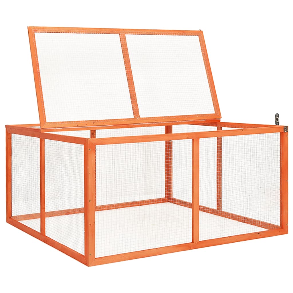 vidaXL Κλουβί Κουνελιών 124 x 120 x 60 εκ. από Μασίφ Ξύλο Ελάτης