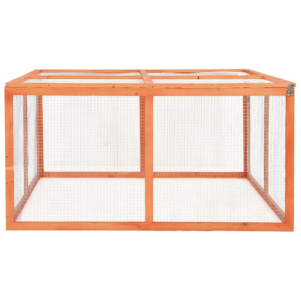 vidaXL Κλουβί Κουνελιών 124 x 120 x 60 εκ. από Μασίφ Ξύλο Ελάτης