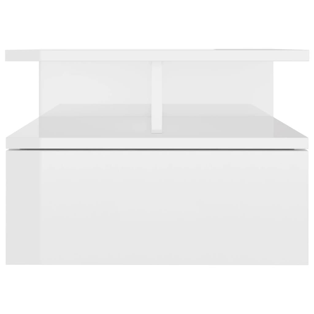 vidaXL Κομοδίνα Κρεμαστά 2 τεμ. Γυαλ. Λευκό 40x31x27εκ. από Επεξ. Ξύλο