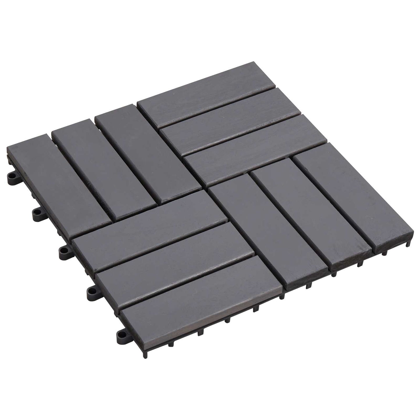 vidaXL Πλάκα Κατασκευής 10 pcs Γκρι 30 x 30 cm Ξύλο Ακακίας