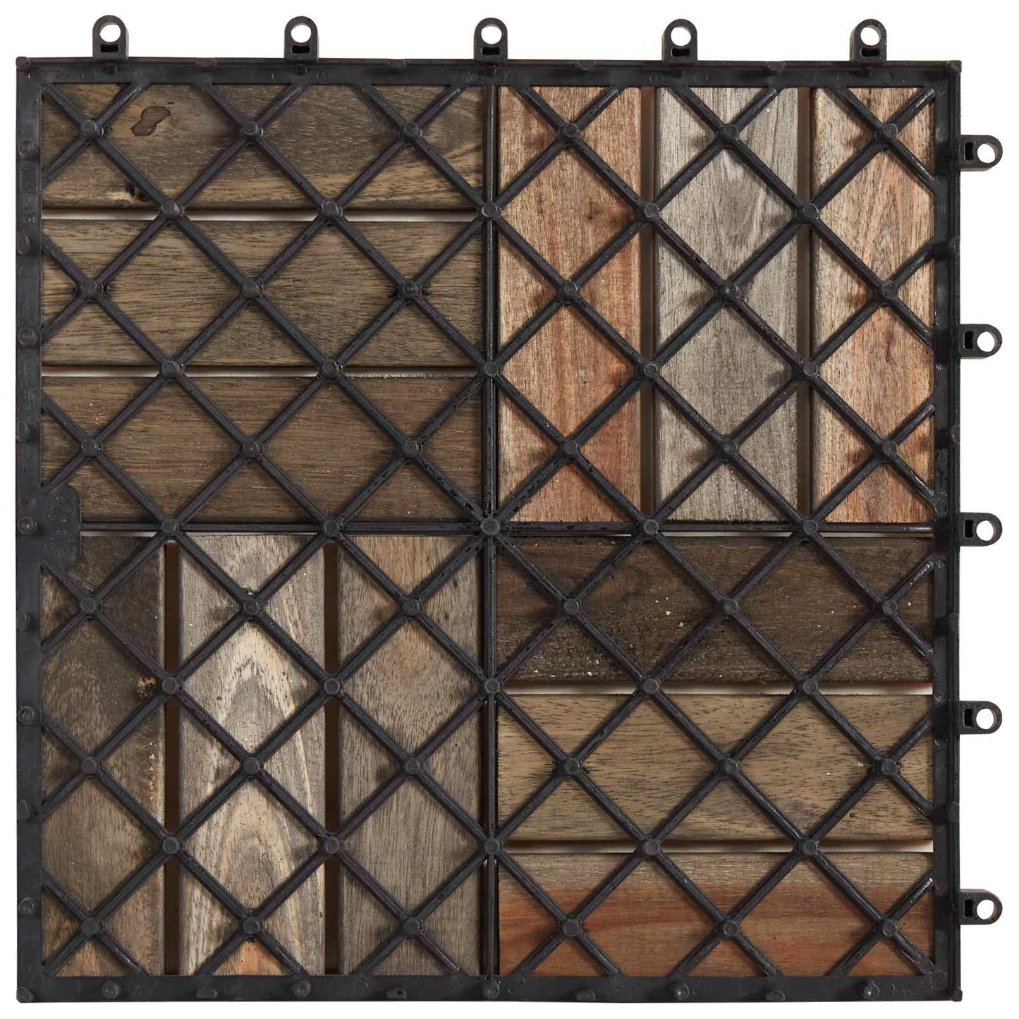 vidaXL Πλάκα Κατασκευής 10 pcs Γκρι 30 x 30 cm Ξύλο Ακακίας