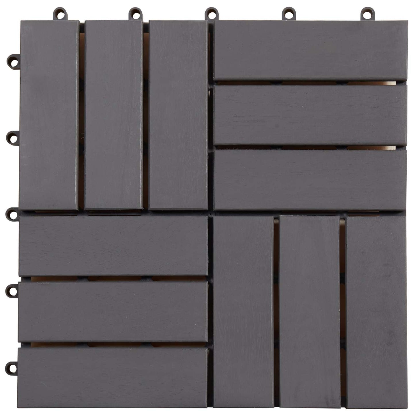 vidaXL Πλάκα Κατασκευής 10 pcs Γκρι 30 x 30 cm Ξύλο Ακακίας