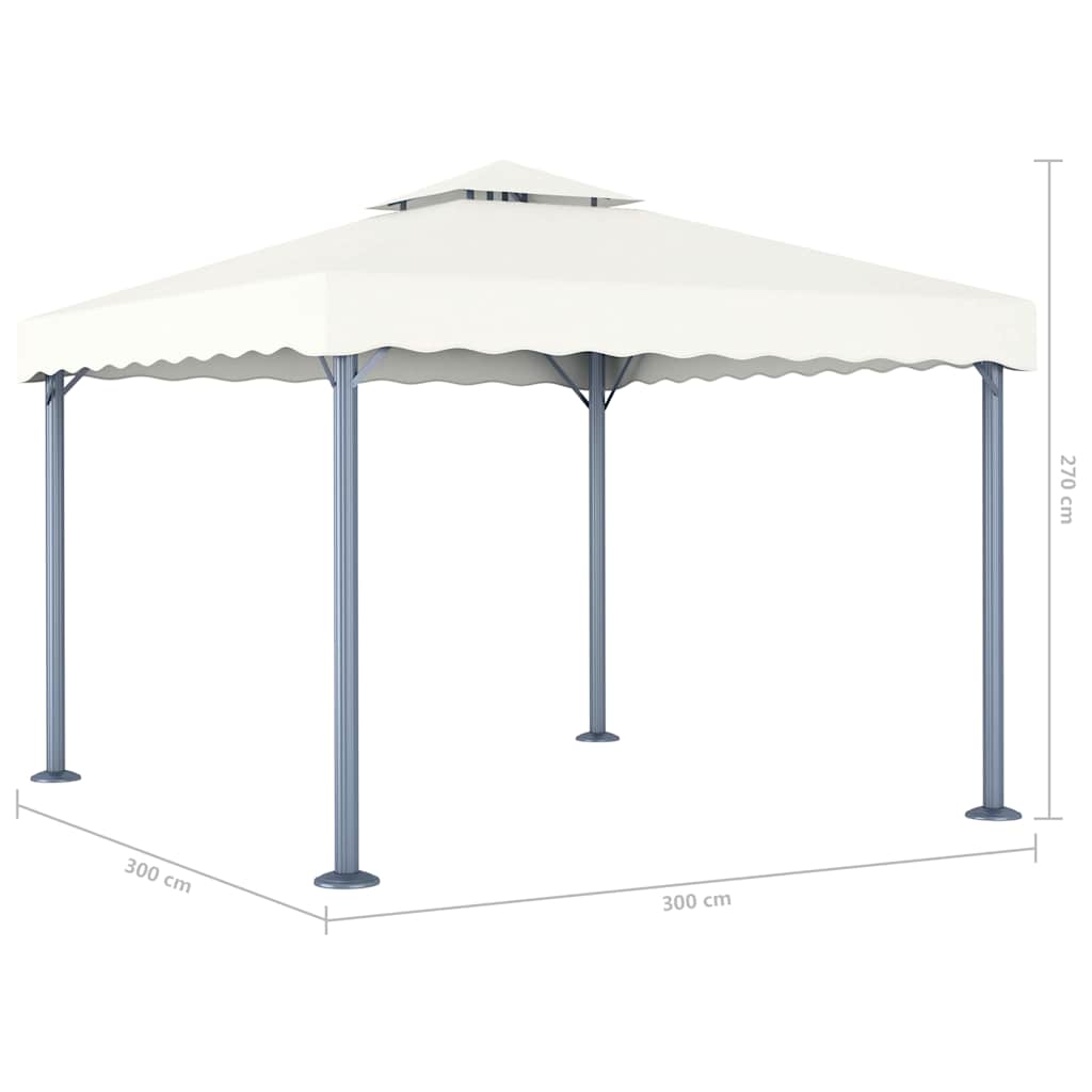 vidaXL Κιόσκι Κρεμ 300 x 300 εκ. Αλουμινίου