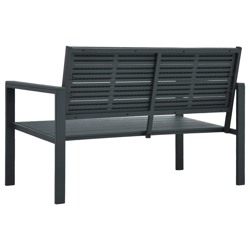 vidaXL Παγκάκι Κήπου Γκρι με Όψη Ξύλου 120 εκ. από HDPE