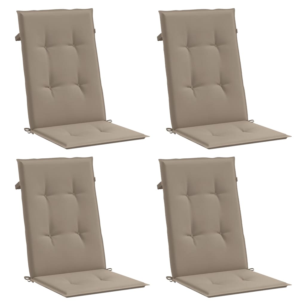 vidaXL Μαξιλάρια Καρέκλας Κήπου με Πλάτη 4 τεμ. Taupe 120x50x3 εκ.