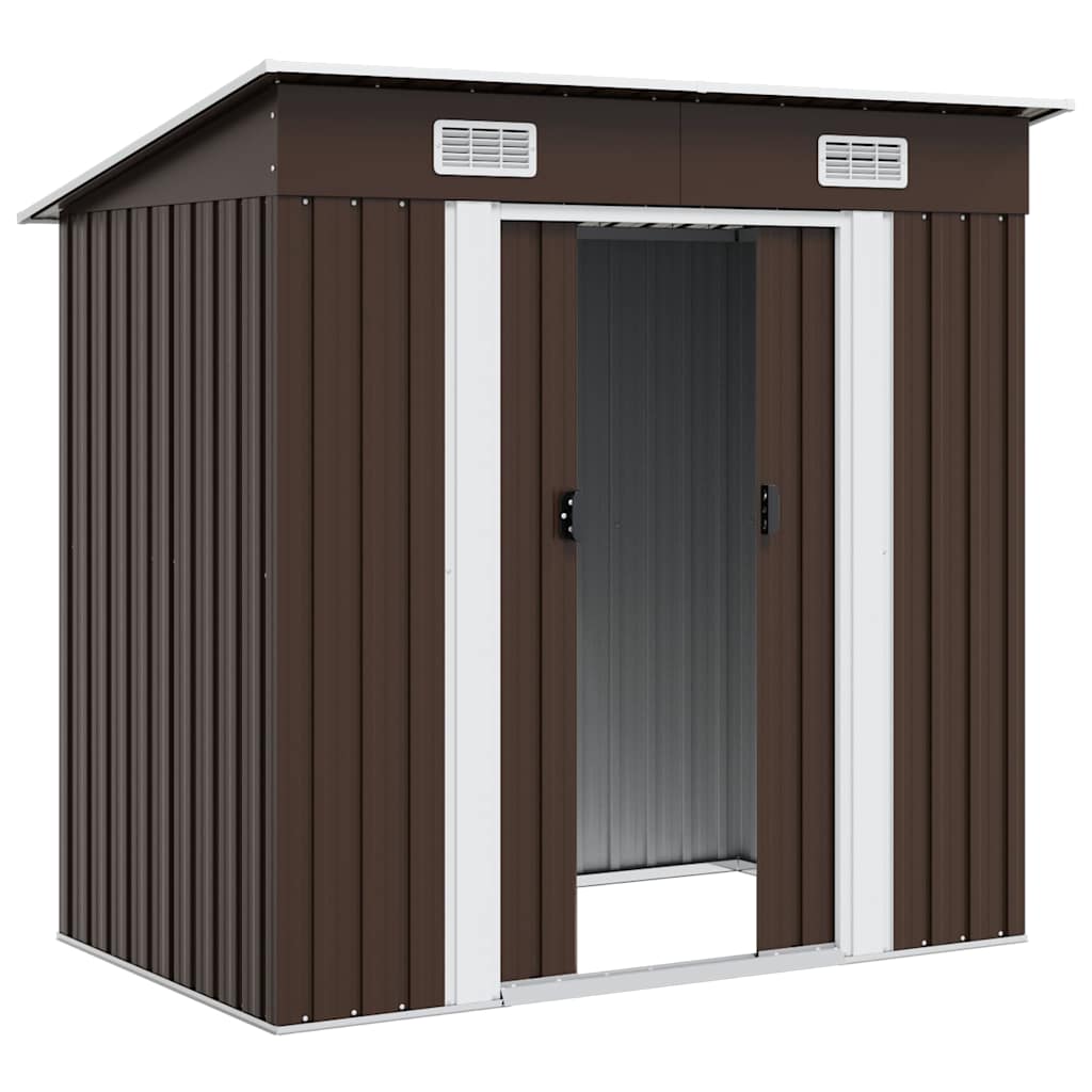 vidaXL Αποθήκη Κήπου Καφέ 194 x 121 x 181 εκ. Ατσάλινη