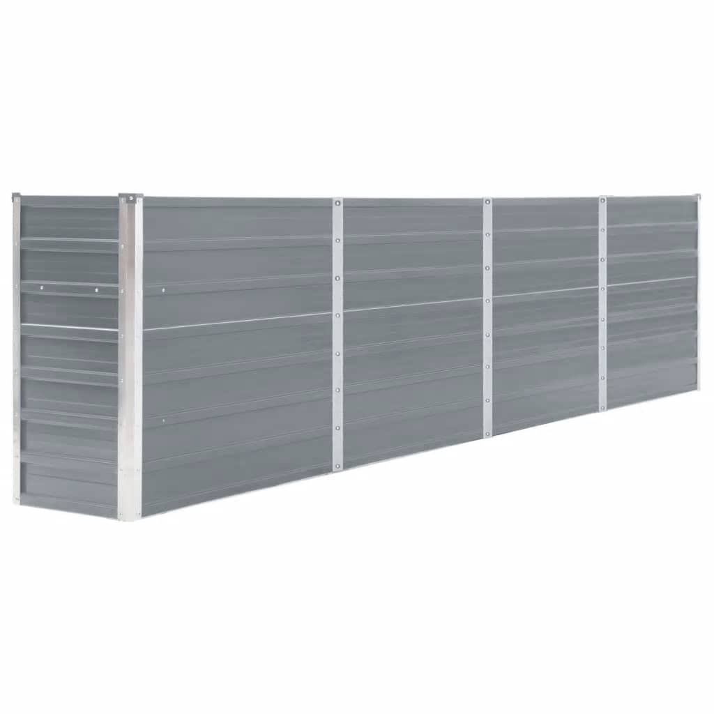 vidaXL Ζαρντινιέρα Ψηλή Γκρι 320 x 40 x 77 εκ. Γαλβανισμένος Χάλυβας