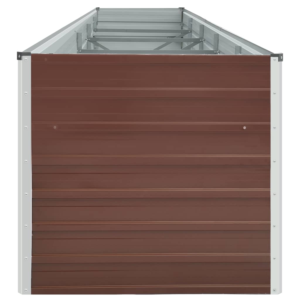 vidaXL Ζαρντινιέρα Υπερυψωμένη Καφέ 400x80x77 εκ. Γαλβαν. Χάλυβας