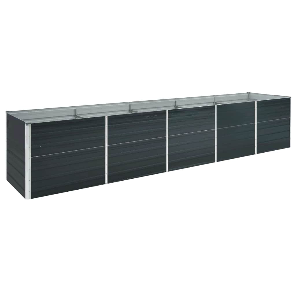 vidaXL Ζαρντινιέρα Υπερυψωμένη Ανθρακί 400x80x77 εκ. Γαλβαν. Χάλυβας