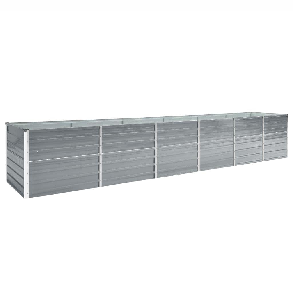 vidaXL Ζαρντινιέρα Υπερυψωμένη Γκρι 480x80x77 εκ. Γαλβαν. Χάλυβας