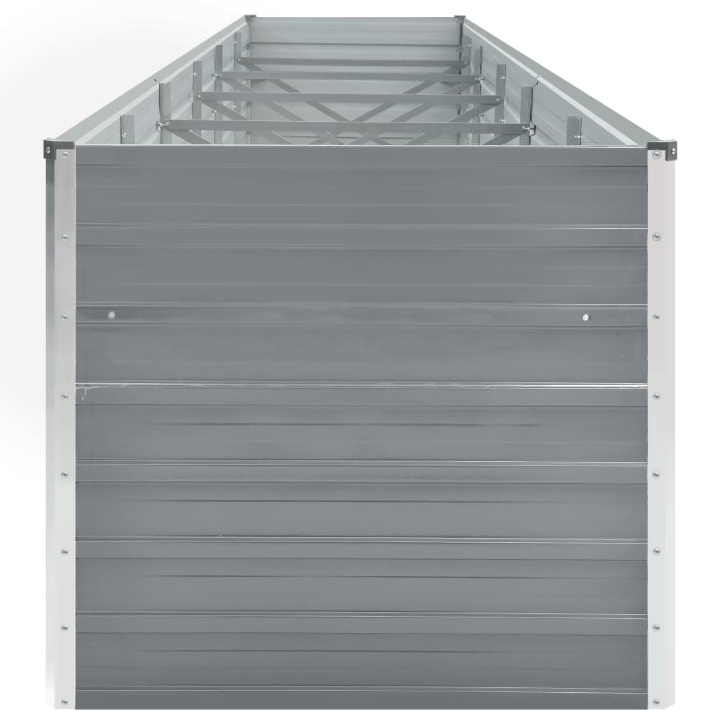 vidaXL Ζαρντινιέρα Υπερυψωμένη Γκρι 480x80x77 εκ. Γαλβαν. Χάλυβας