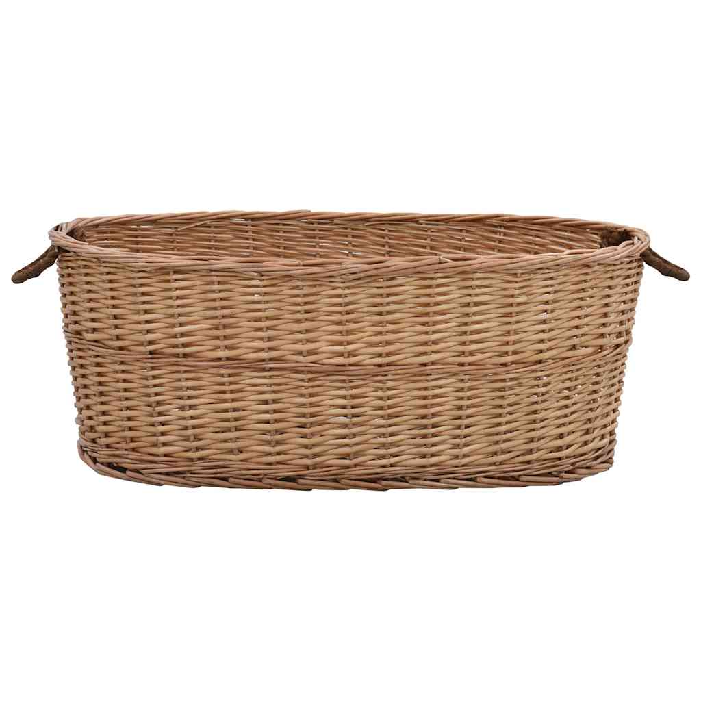 vidaXL Καλάθι Καυσόξυλων με Λαβές Μεταφοράς 88x57x34 εκ. Φυσική Ιτιά