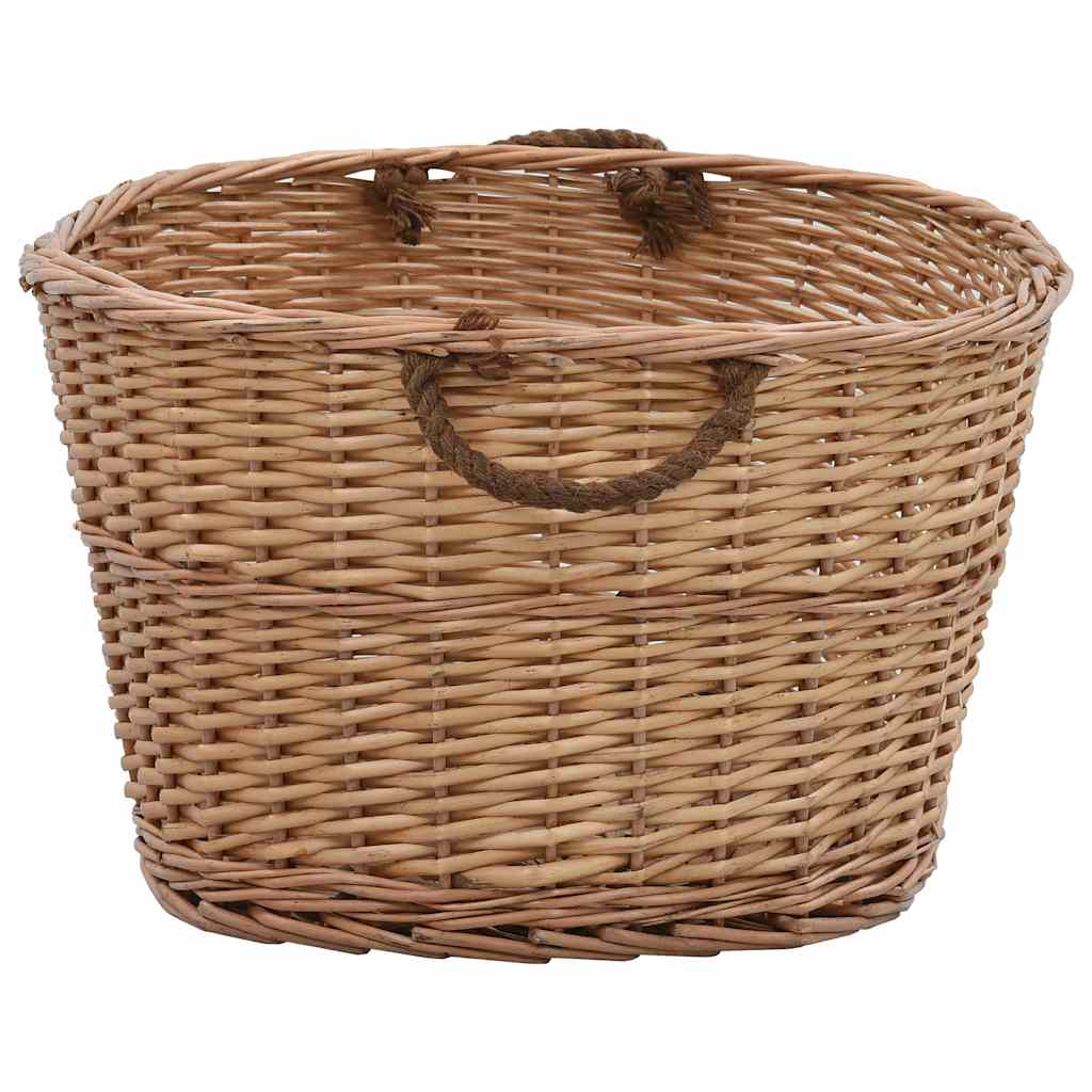 vidaXL Καλάθι Καυσόξυλων με Λαβές Μεταφοράς 88x57x34 εκ. Φυσική Ιτιά