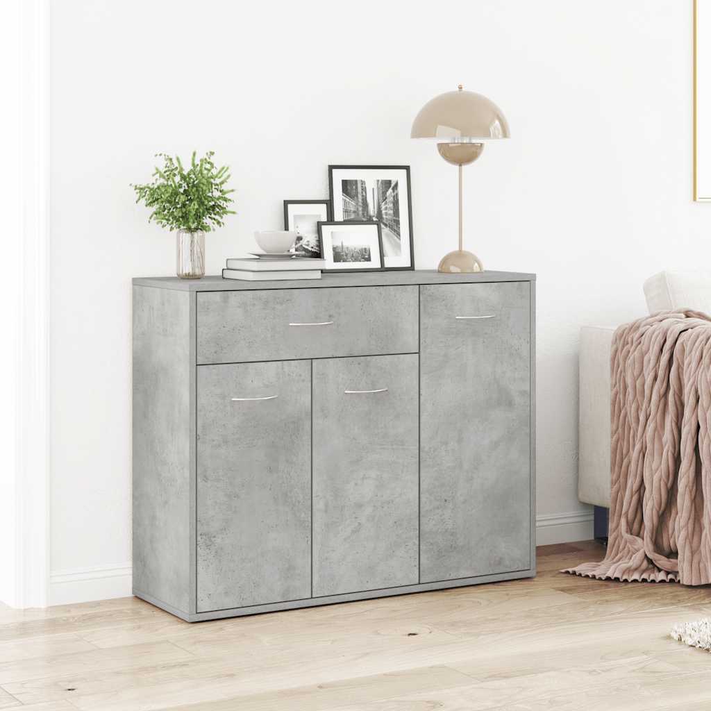 vidaXL Μπουφές Γκρι του Σκυροδέματος 88 x 30 x 70 εκ. από Επεξ. Ξύλο