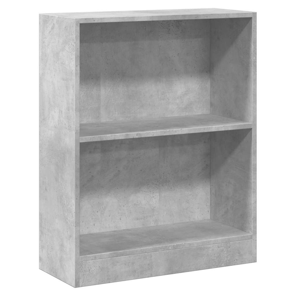 vidaXL Βιβλιοθήκη Γκρι Σκυροδέματος 60x24x76 εκ. Επεξεργασμένο Ξύλο