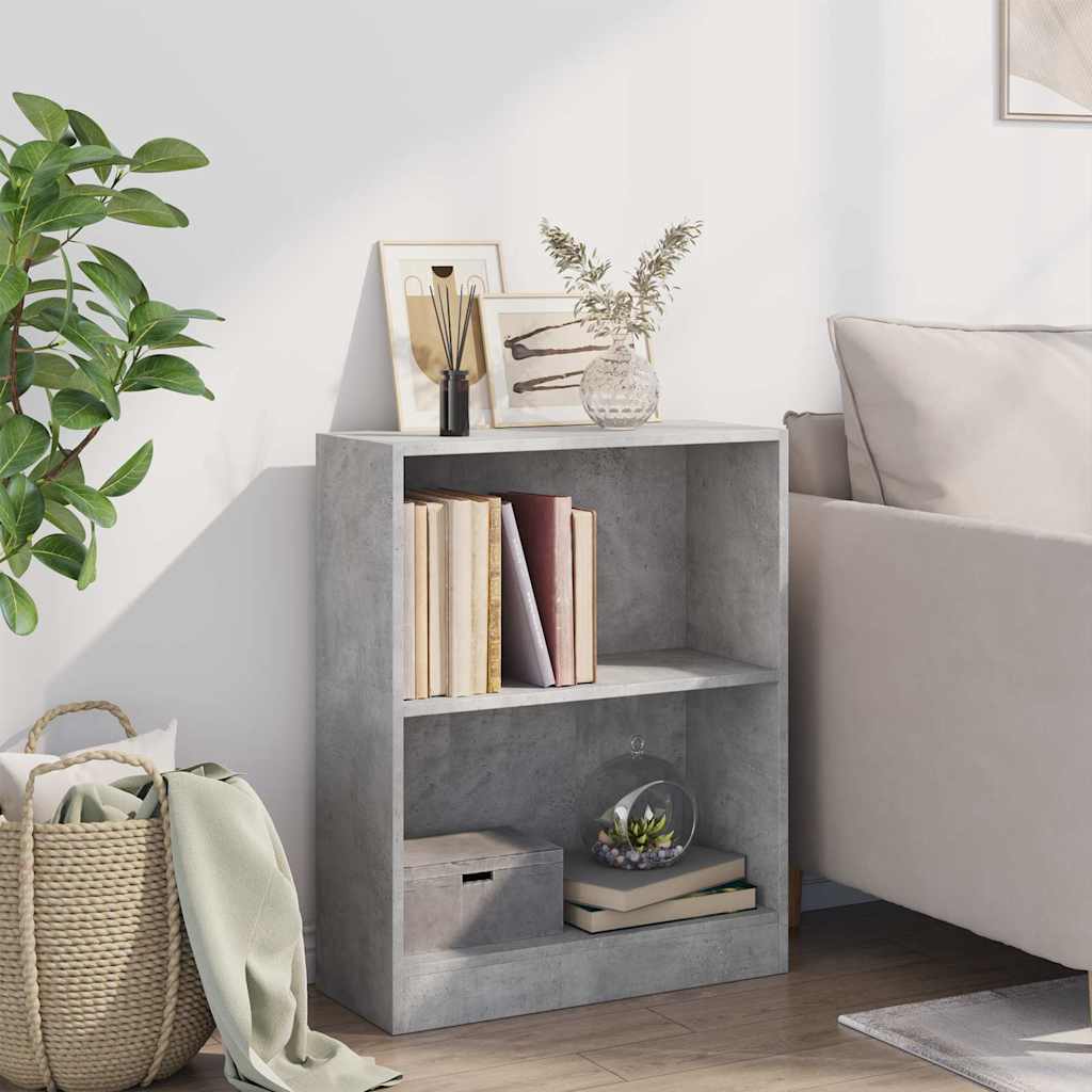 vidaXL Βιβλιοθήκη Γκρι Σκυροδέματος 60x24x76 εκ. Επεξεργασμένο Ξύλο